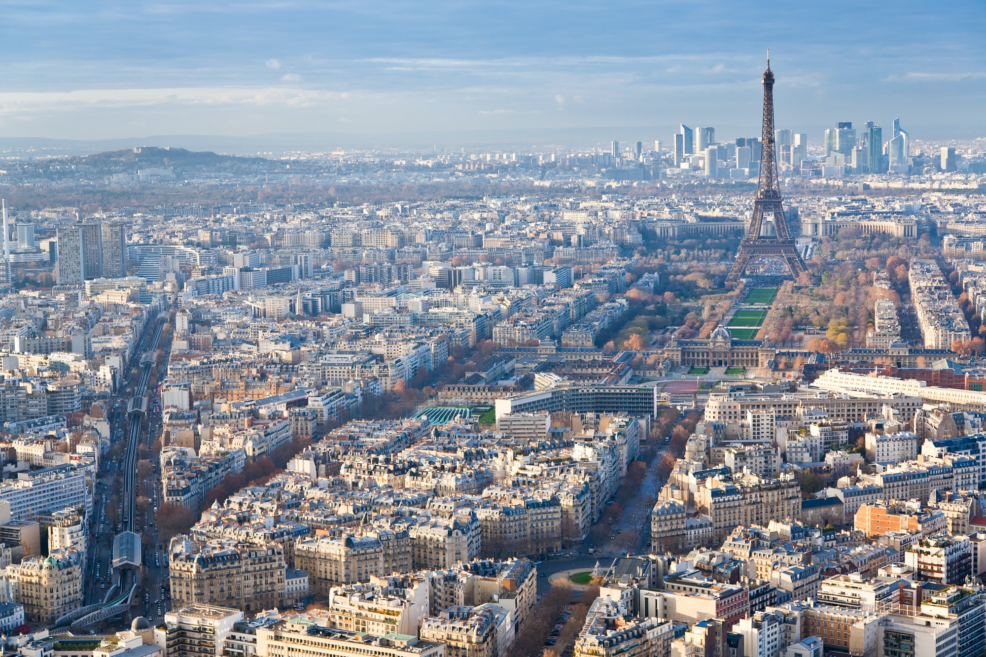 above view on Paris